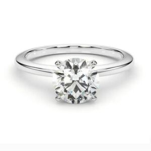 Diamond ring with silver band.